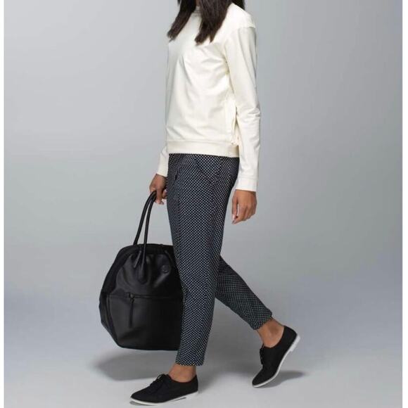 Lululemon Departure Pant Biggy Dot Printed Black Ghost Women's Size 6 Polka Dot - Picture 4 of 7